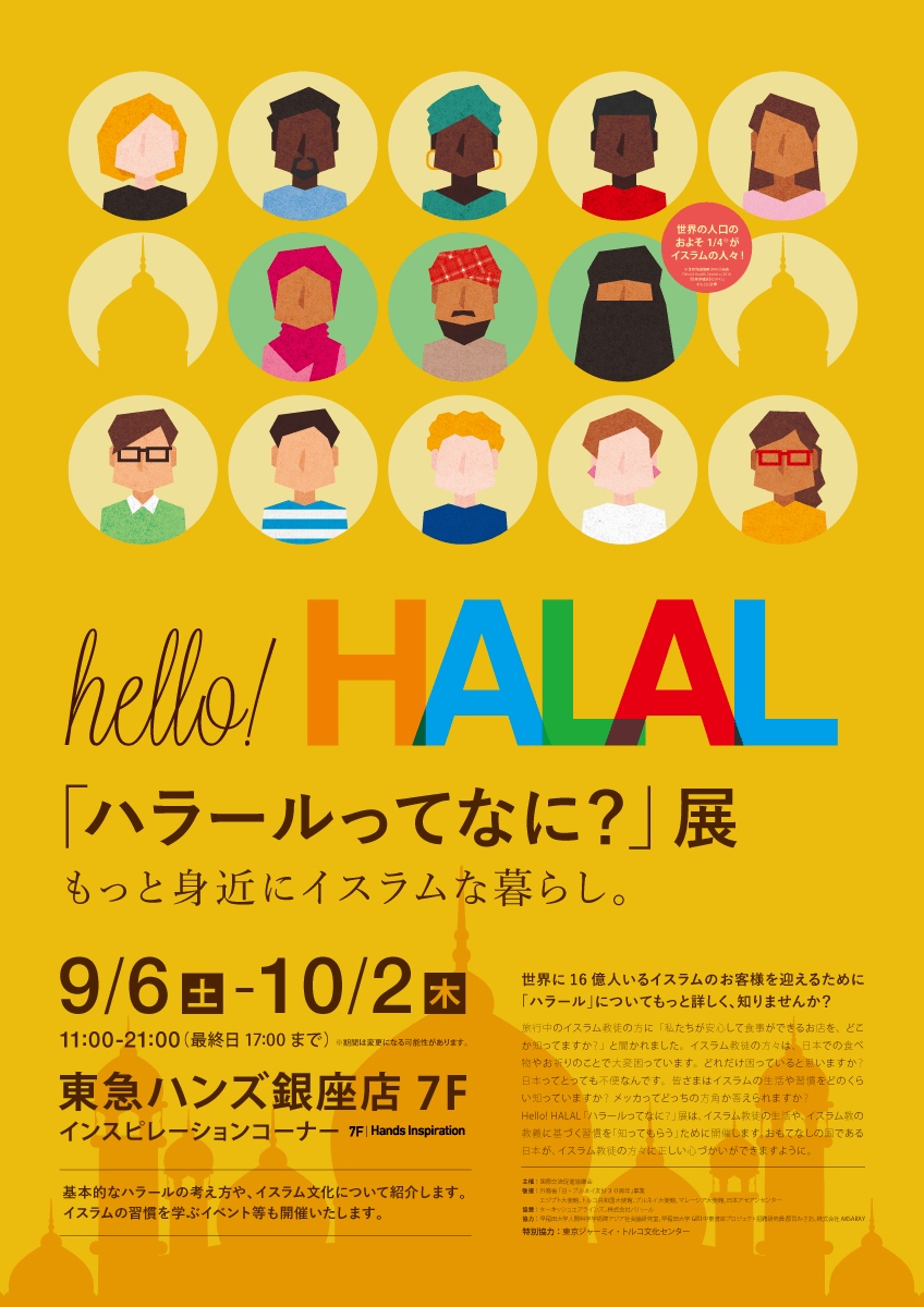 特定非営利活動法人 国際交流促進協議会様「ハラールってなに?」展のグラフィックを制作させて頂きました。